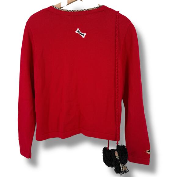 Jack B Quick Fuzzy Scotty Dog Knit Cardigan Sweater Size Medium Coin Purse - Picture 6 of 10